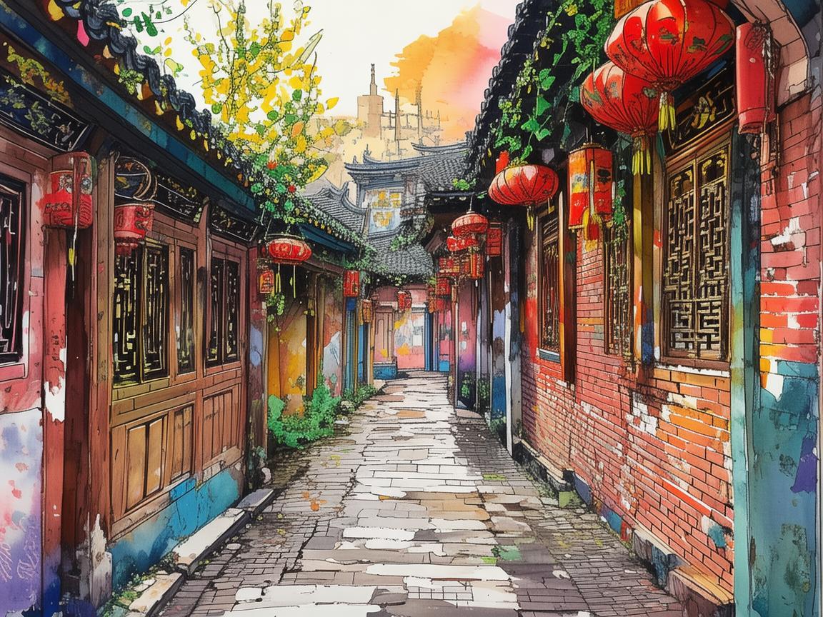 胡同里的色彩斑斓，如何用插画捕捉老北京的韵味？