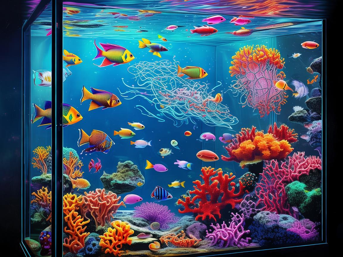水族馆中的色彩斑斓，如何通过插画展现海洋生物的多样美？