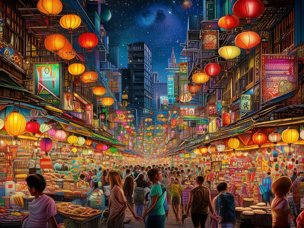 夜市，城市夜晚的多彩画卷