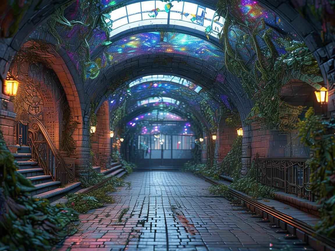 地铁站，城市地下的奇幻插画世界