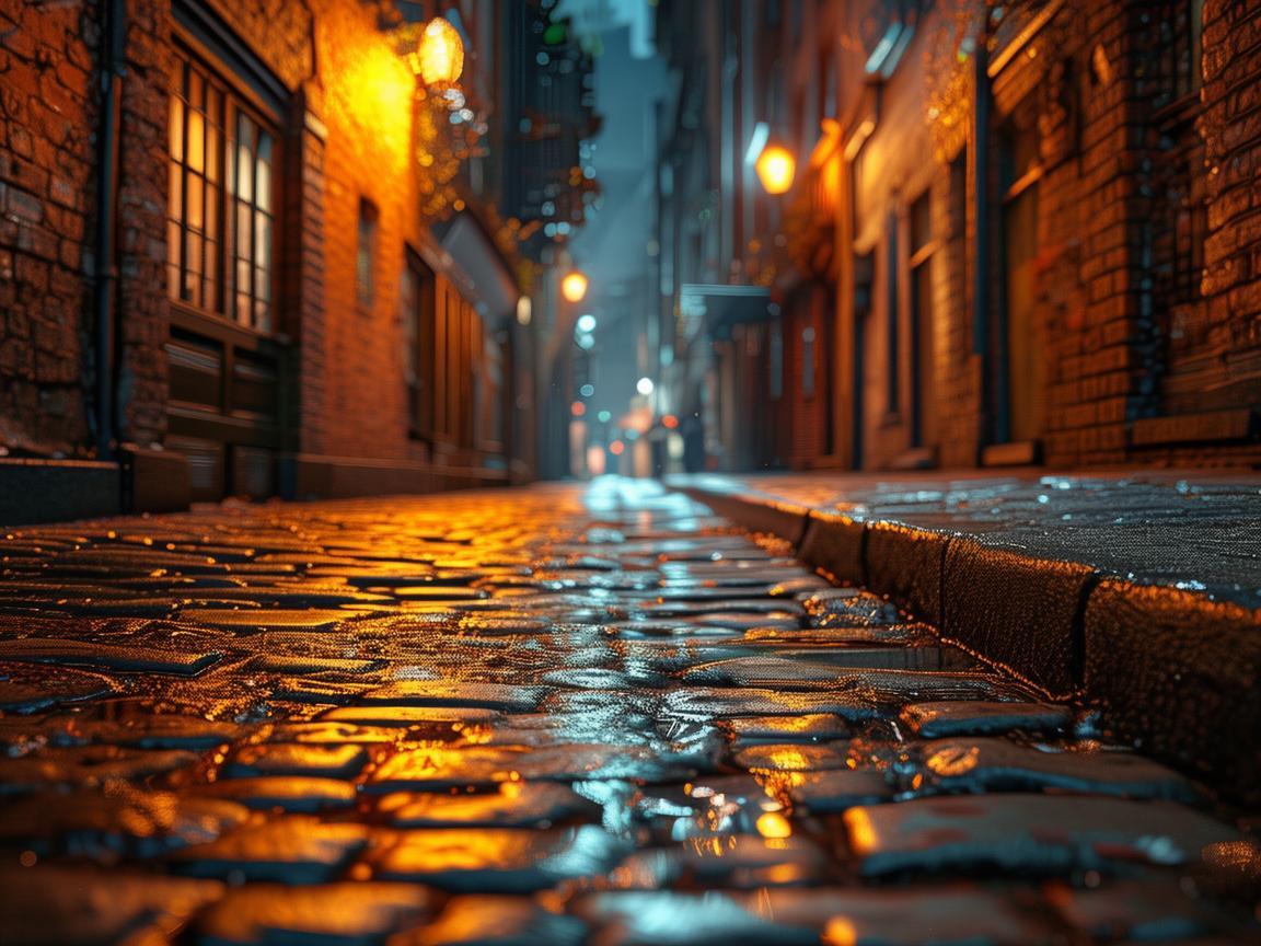 街道路灯，城市夜晚的温暖笔触
