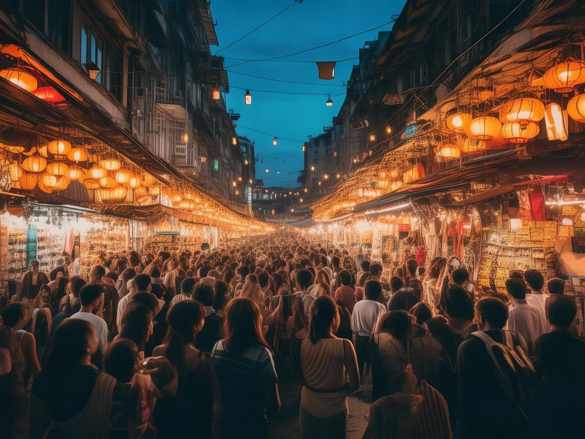夜幕下的旋律，插画师如何捕捉夜市音乐节的独特氛围？