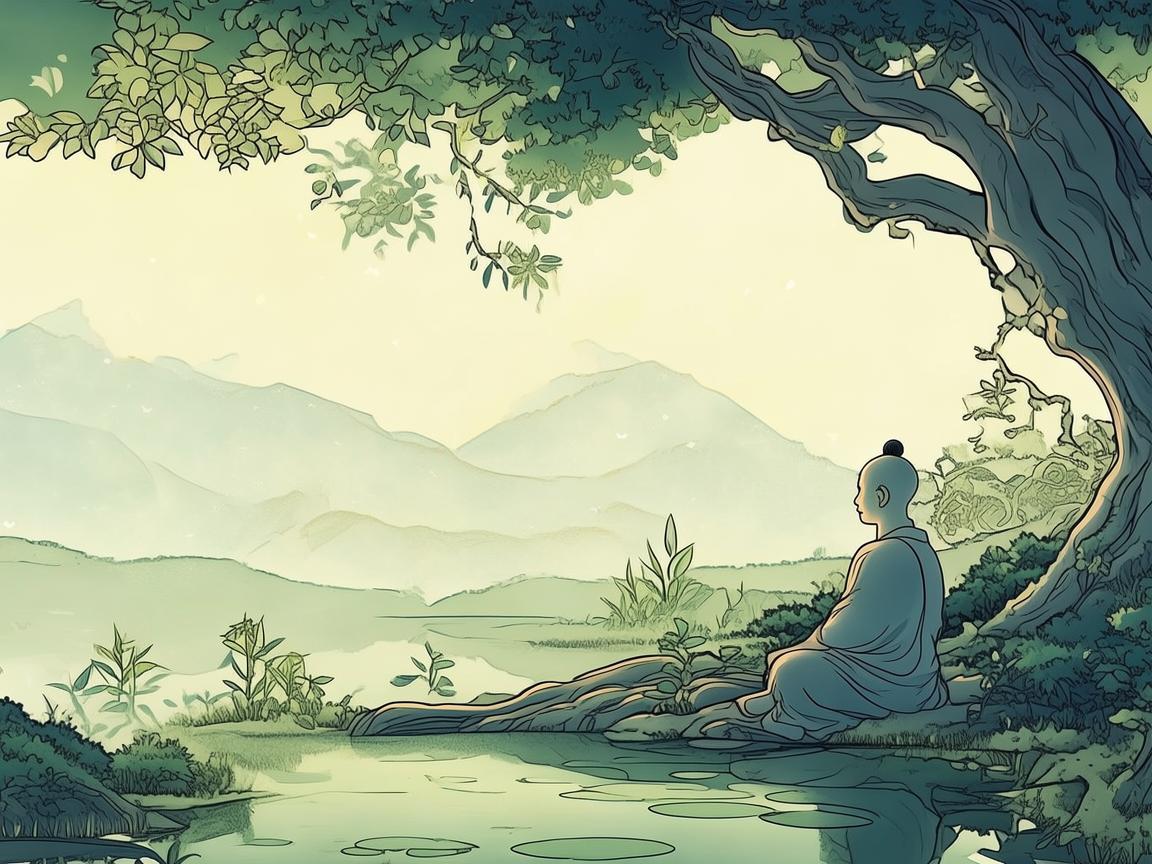 和尚的禅意世界，插画中如何捕捉那份宁静？